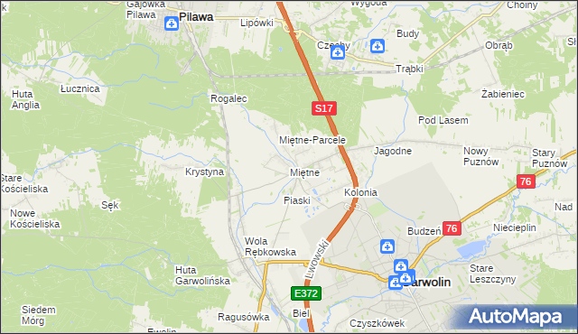 mapa Miętne, Miętne na mapie Targeo