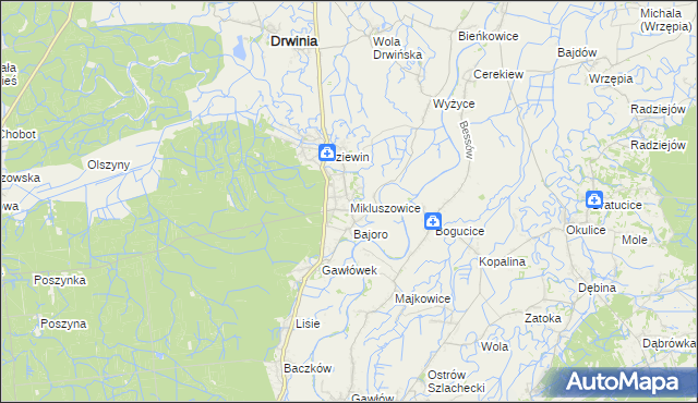 mapa Mikluszowice, Mikluszowice na mapie Targeo