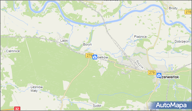 mapa Nietków, Nietków na mapie Targeo