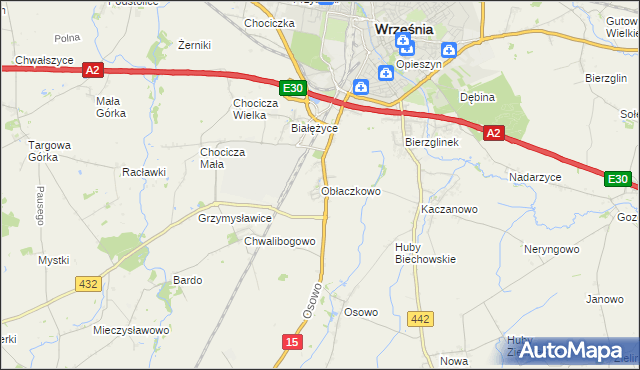 mapa Obłaczkowo, Obłaczkowo na mapie Targeo