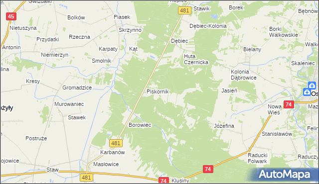 mapa Piskornik Czernicki, Piskornik Czernicki na mapie Targeo