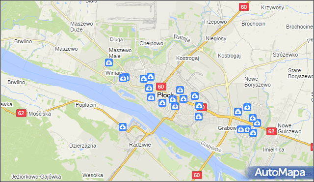 mapa Płock, Płock na mapie Targeo