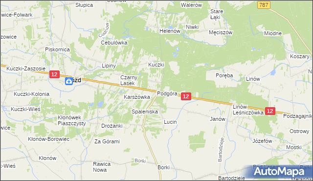 mapa Podgóra gmina Gózd, Podgóra gmina Gózd na mapie Targeo