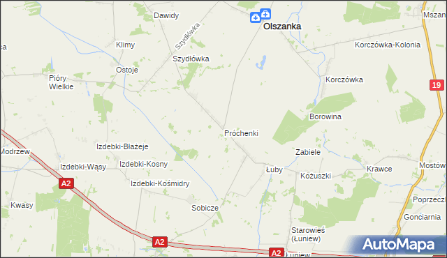 mapa Próchenki, Próchenki na mapie Targeo