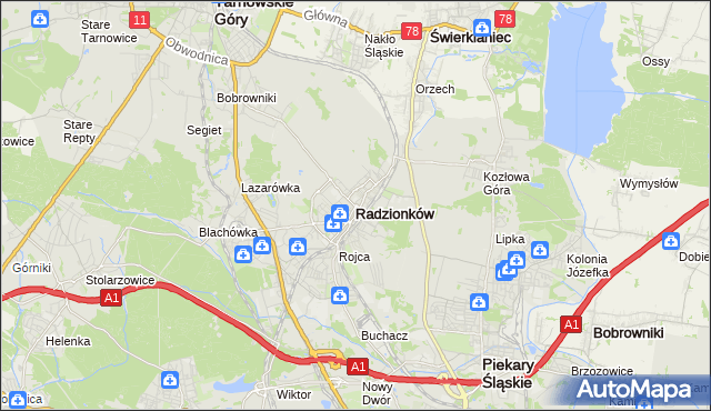 mapa Radzionków, Radzionków na mapie Targeo