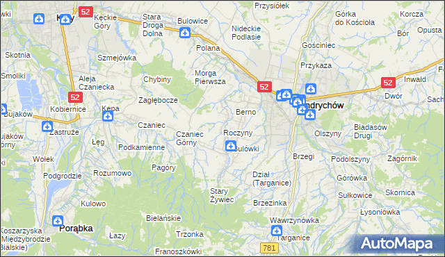 mapa Roczyny, Roczyny na mapie Targeo