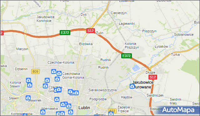 mapa Rudnik gmina Wólka, Rudnik gmina Wólka na mapie Targeo