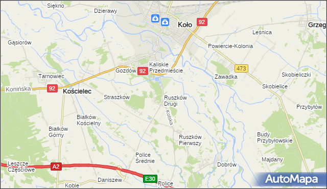 mapa Ruszków Drugi, Ruszków Drugi na mapie Targeo