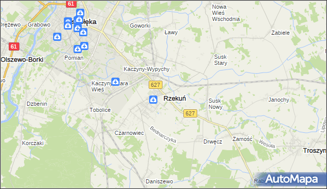 mapa Rzekuń, Rzekuń na mapie Targeo