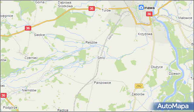 mapa Sitno gmina Ścinawa, Sitno gmina Ścinawa na mapie Targeo