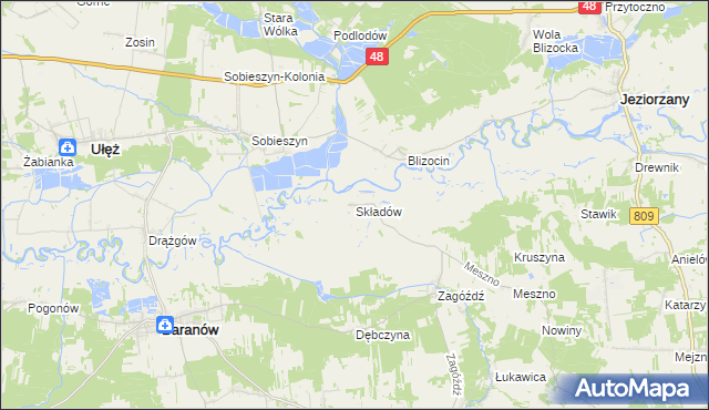 mapa Składów, Składów na mapie Targeo