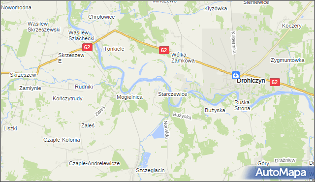 mapa Starczewice, Starczewice na mapie Targeo