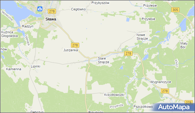 mapa Stare Strącze, Stare Strącze na mapie Targeo