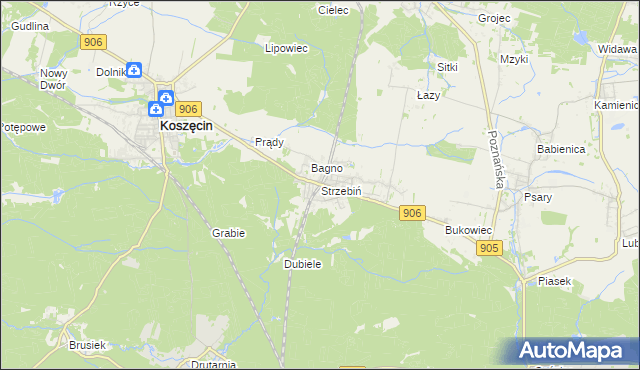 mapa Strzebiń, Strzebiń na mapie Targeo