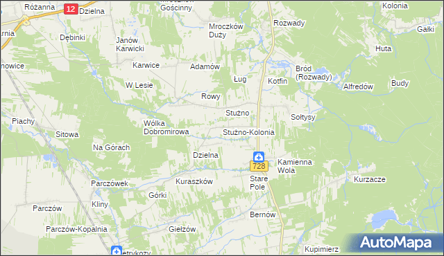 mapa Stużno-Kolonia, Stużno-Kolonia na mapie Targeo