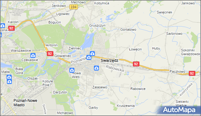 mapa Swarzędz, Swarzędz na mapie Targeo