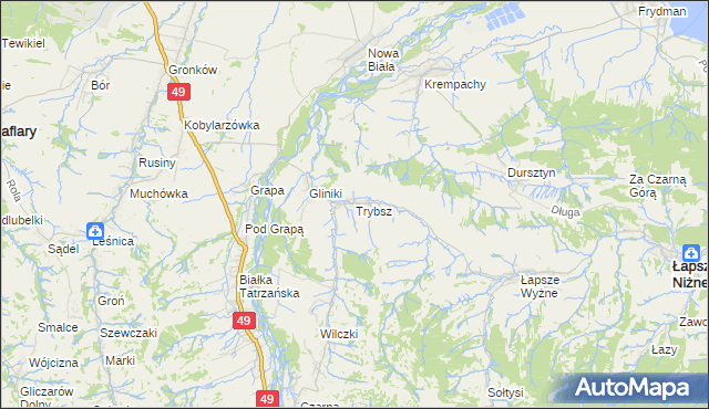 mapa Trybsz, Trybsz na mapie Targeo