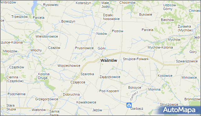 mapa Waśniów, Waśniów na mapie Targeo