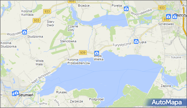 mapa Wisła Wielka, Wisła Wielka na mapie Targeo