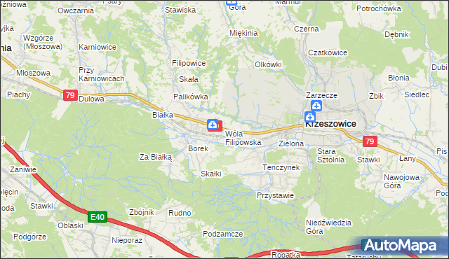 mapa Wola Filipowska, Wola Filipowska na mapie Targeo