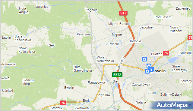 mapa Wola Rębkowska, Wola Rębkowska na mapie Targeo