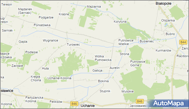 mapa Wólka Putnowicka, Wólka Putnowicka na mapie Targeo