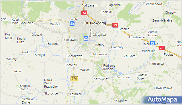 mapa Zbludowice, Zbludowice na mapie Targeo