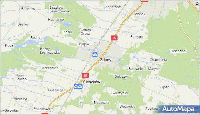 mapa Zduny powiat krotoszyński, Zduny powiat krotoszyński na mapie Targeo