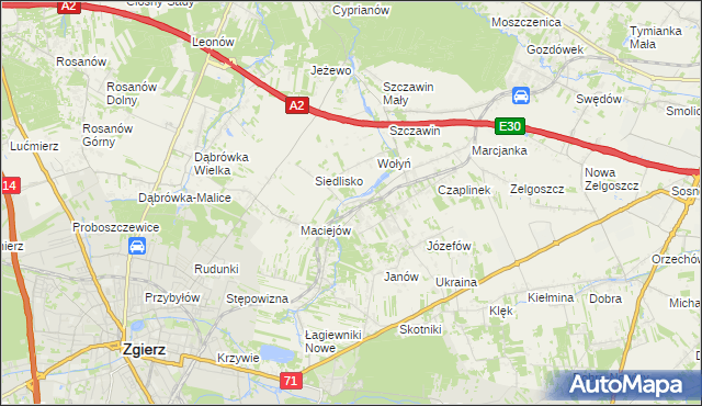 mapa Glinnik gmina Zgierz, Glinnik gmina Zgierz na mapie Targeo