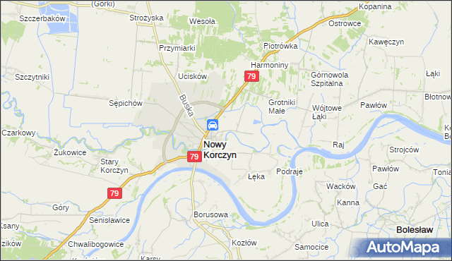 mapa Grotniki Duże, Grotniki Duże na mapie Targeo
