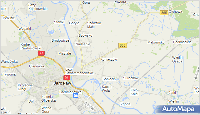 mapa Koniaczów, Koniaczów na mapie Targeo