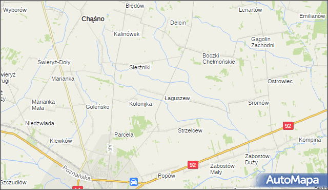 mapa Łaguszew, Łaguszew na mapie Targeo