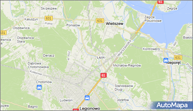 mapa Łajski, Łajski na mapie Targeo