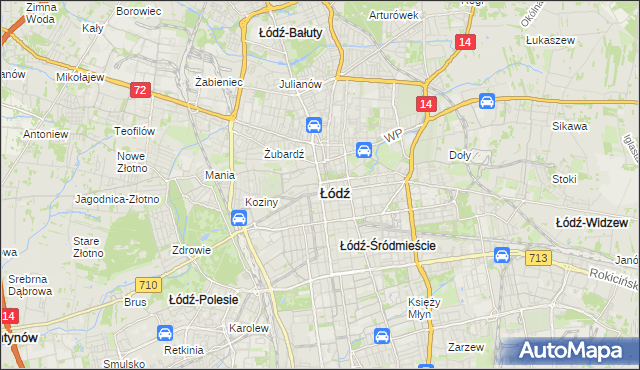 mapa Łodzi, Łódź na mapie Targeo