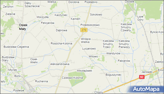 mapa Lucjanowo, Lucjanowo na mapie Targeo