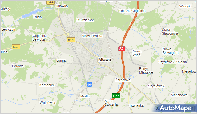 mapa Mława, Mława na mapie Targeo