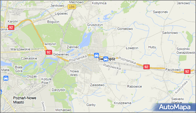 mapa Swarzędz, Swarzędz na mapie Targeo