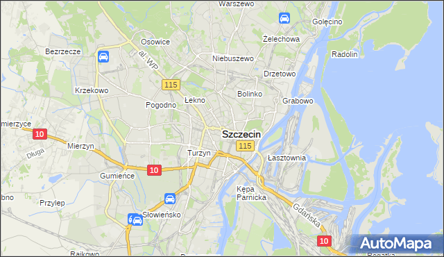 mapa Szczecina, Szczecin na mapie Targeo