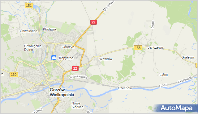 mapa Wawrów, Wawrów na mapie Targeo