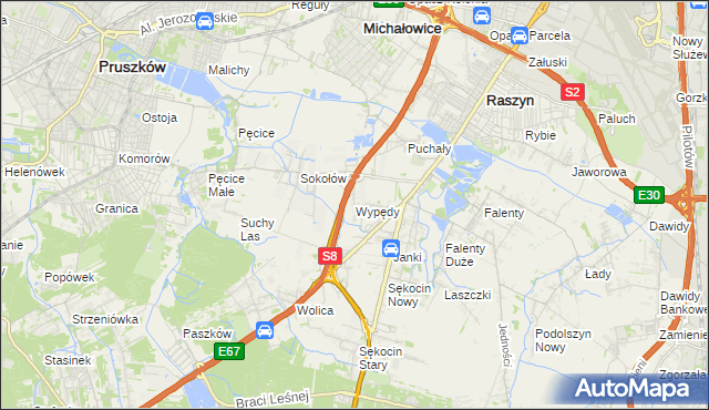 mapa Wypędy, Wypędy na mapie Targeo
