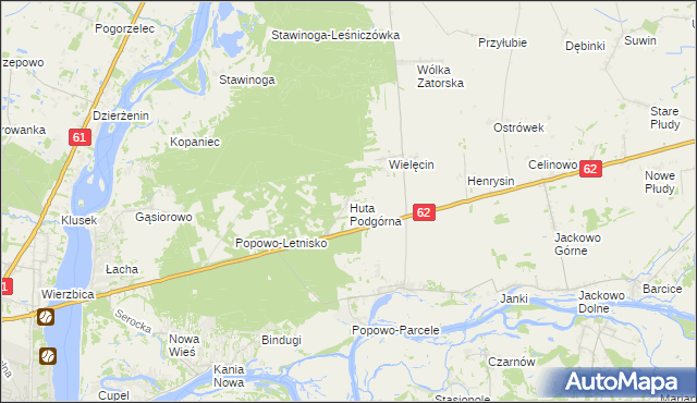 mapa Huta Podgórna gmina Somianka, Huta Podgórna gmina Somianka na mapie Targeo