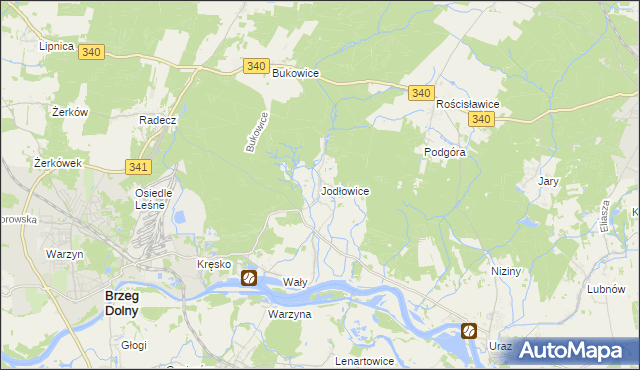 mapa Jodłowice, Jodłowice na mapie Targeo