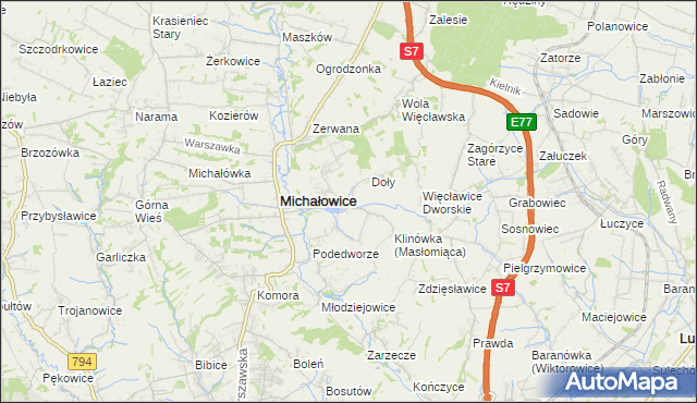 mapa Masłomiąca, Masłomiąca na mapie Targeo