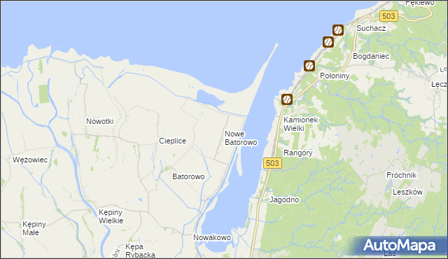 mapa Nowe Batorowo, Nowe Batorowo na mapie Targeo