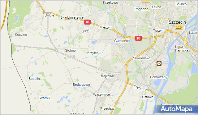 mapa Ostoja gmina Kołbaskowo, Ostoja gmina Kołbaskowo na mapie Targeo