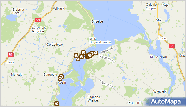 mapa Rydzewo gmina Miłki, Rydzewo gmina Miłki na mapie Targeo