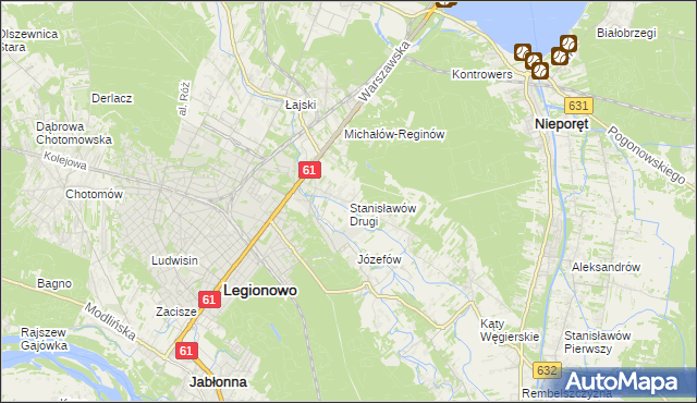 mapa Stanisławów Drugi gmina Nieporęt, Stanisławów Drugi gmina Nieporęt na mapie Targeo