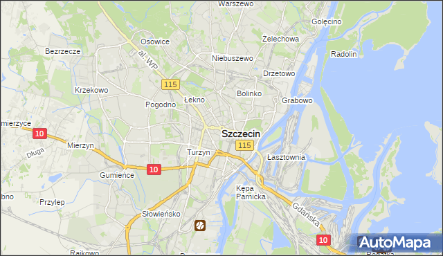 mapa Szczecina, Szczecin na mapie Targeo