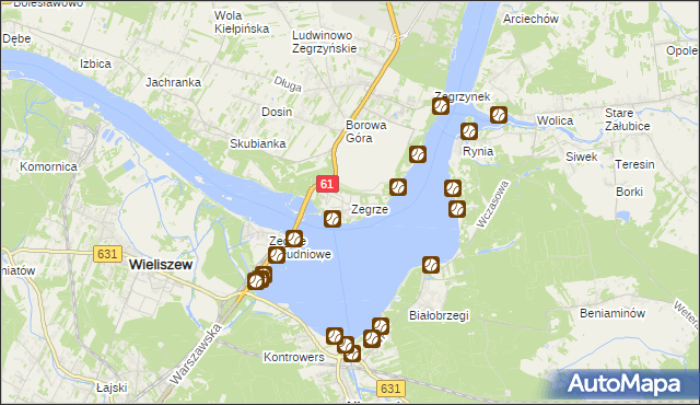 mapa Zegrze, Zegrze na mapie Targeo