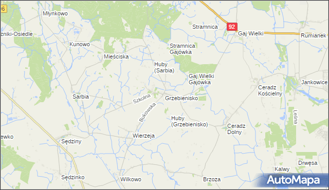 mapa Grzebienisko, Grzebienisko na mapie Targeo